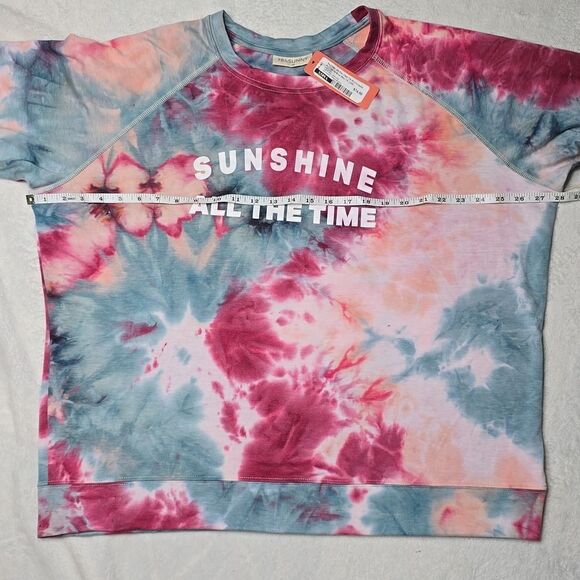 382 NWT 78&Sunny Sunshine All The Time" Tie Dye Graphic Pullover 1X (14W-16W) - Picture 6 of 8